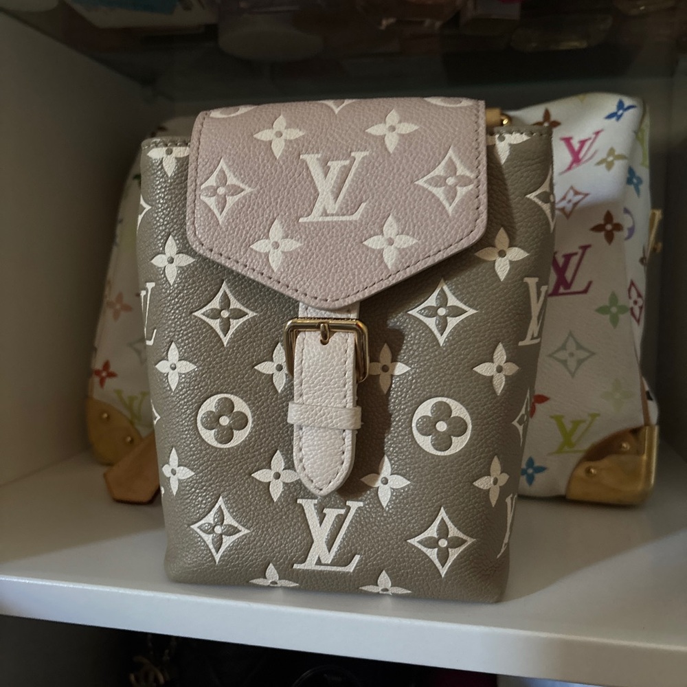 Louis Vuitton Taupe and Cream Monogram Backpack